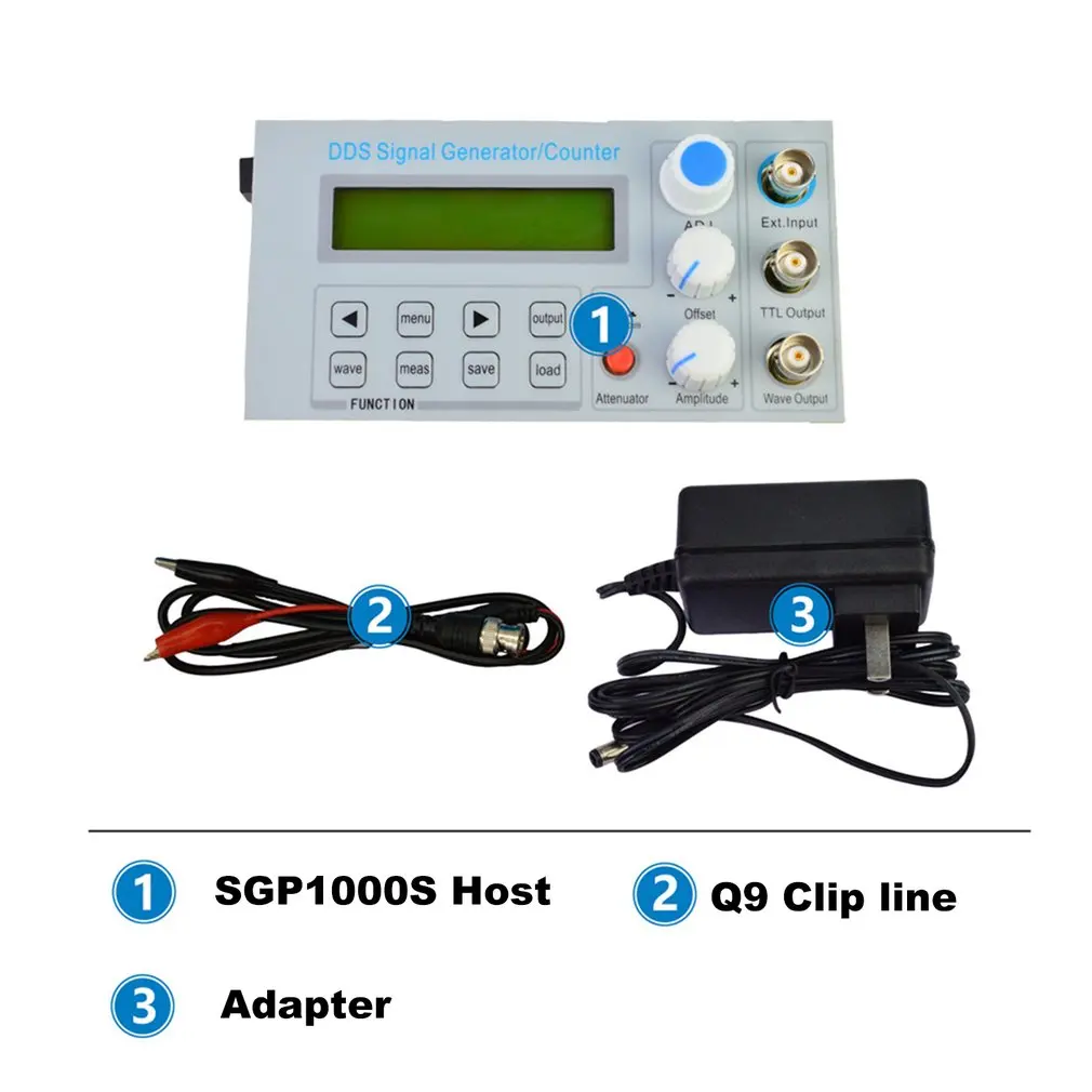 

FellTech SGP1005S Embedded Panel DDS Function Signal Generator/Teaching Instrument Signal Frequency Counter with Adapter EU