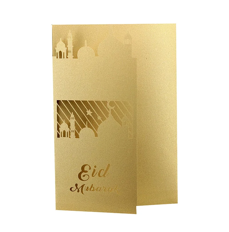 50 шт простые поздравительные открытки и Eid-ul-fitr выдолбленные Заказные бизнес открытка RSVP вечерние принадлежности