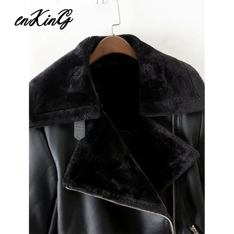 Most effective  2019 england fashion blogger high street oversize zippers Motorcycle leather za jacket women casaco