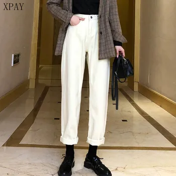 

High Quality High Waist Denim Pants For Women Oversize 2020 Summer Spring Chic Straight Loose Pants Korean Wide Leg Long Pants