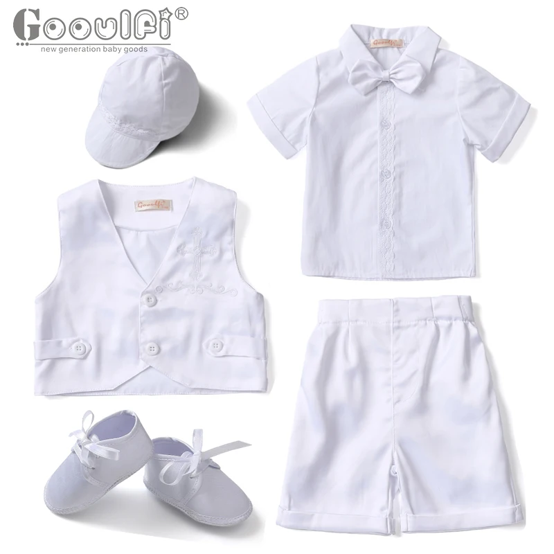 Летняя одежда Gooulfi для маленьких мальчиков наряд новорожденных церкви