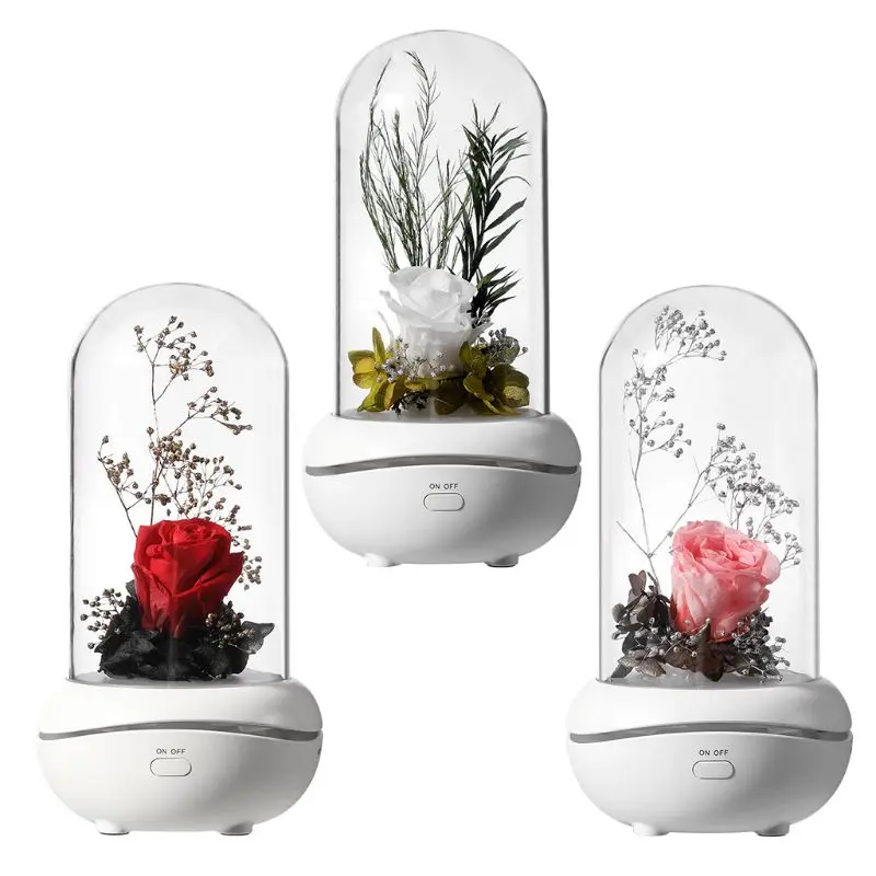 

2019 New exotic LED Rose Light Aromatherapy Lamp Aroma Essential Oil Diffuser Birthday Present Night Light