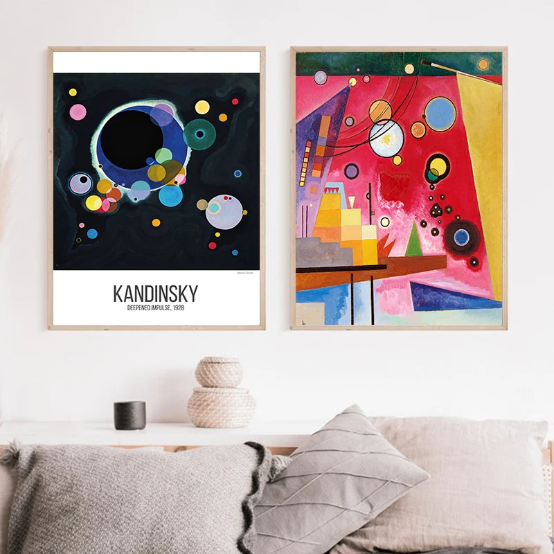 F2ily Kandinsky pittura stampe su tela sinnesthesia astratta arte diversi  cerchi 1926 mostra museo poster Wall Art Decor - AliExpress