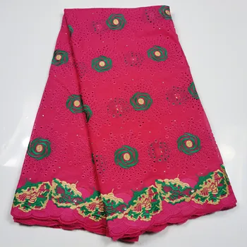 

Pure Cotton African Lace Fabric Latest Swiss Voile Lace In Switzerland With Stones Embroisery For Wedding Dress