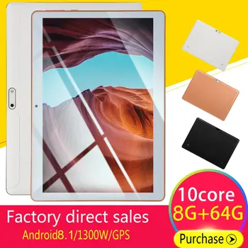 

KT107 Plastic Tablet 10.1 Inch HD Large Screen Android 8.10 Version Fashion Portable Tablet 8G+64G White Tablet White EU Plug