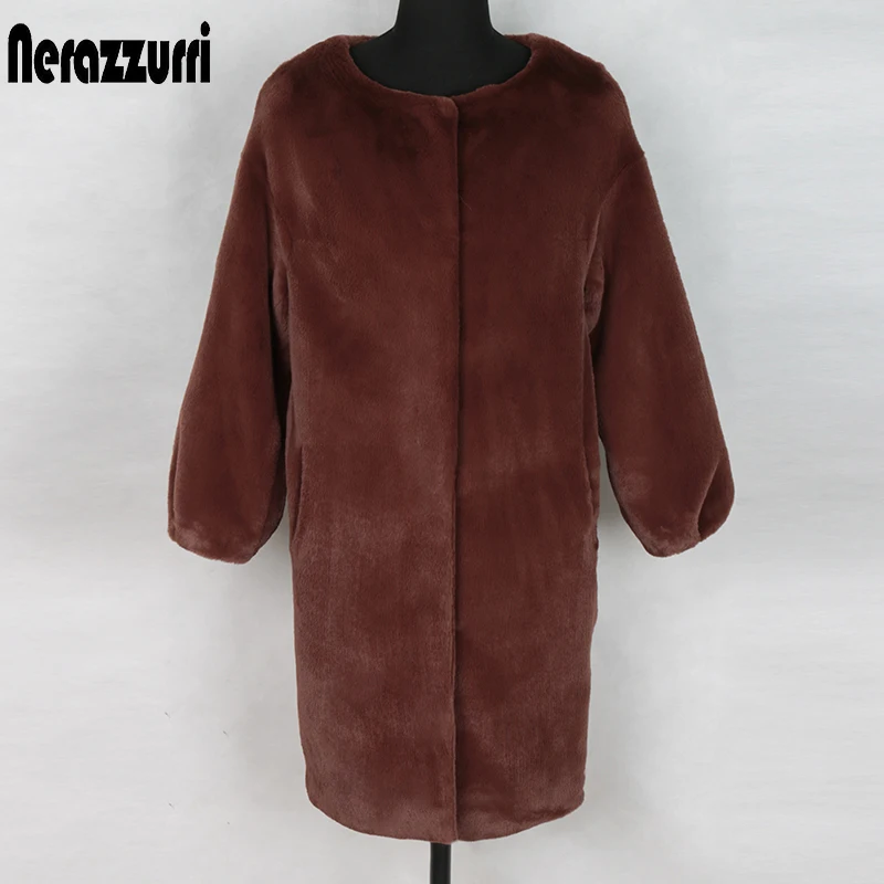 Nerazzurri Faux fur jacket women new arrival 2019