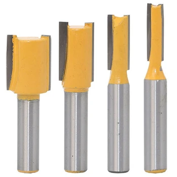 

4Pcs/Set 8mm Shank Straight Wood Router Bits Straight Flat End Mills Cutters for Wood Woodworking Tools