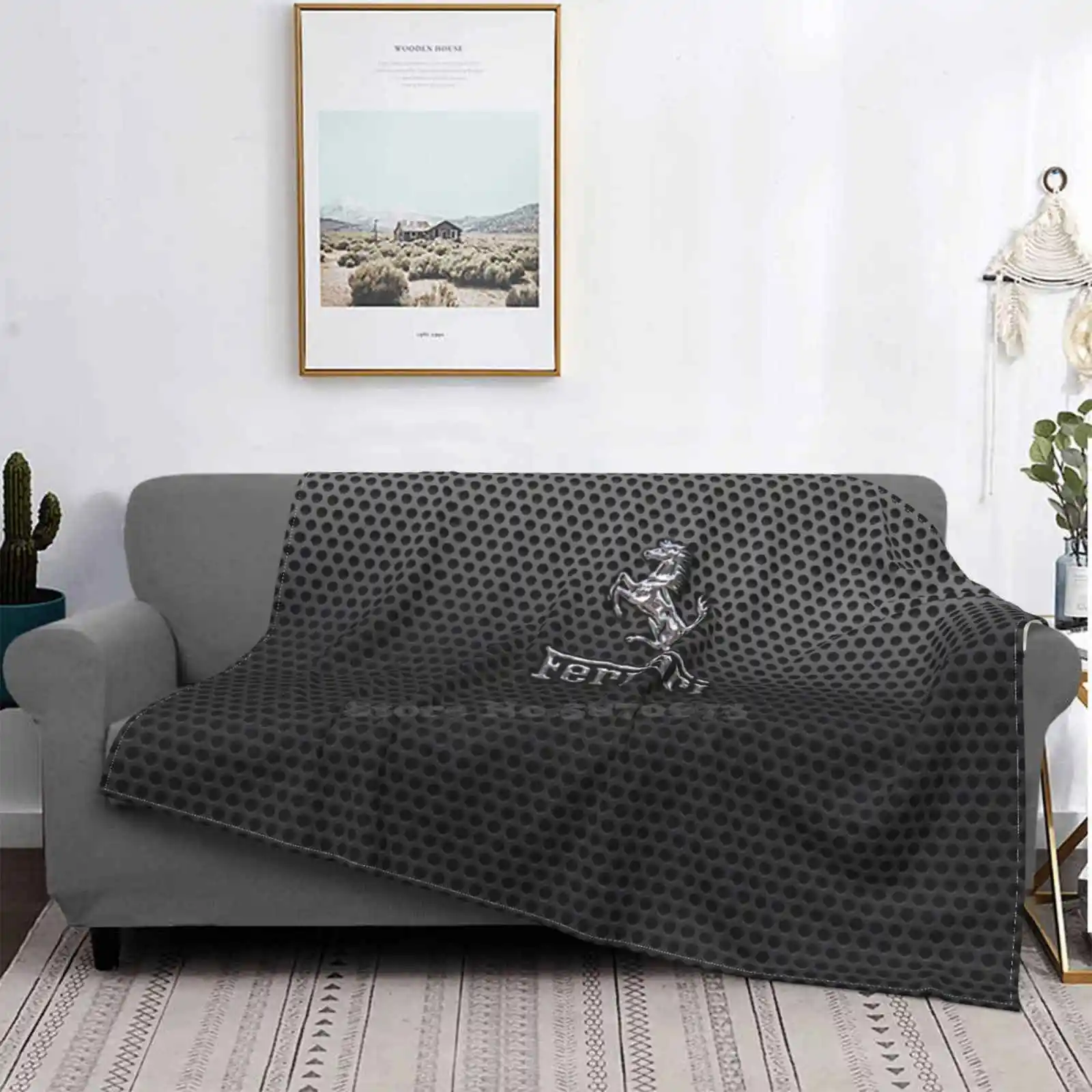 Carbon Trend Style Funny Fashion Soft Throw Coperta Carbon Logo Ferari Car Logo Trending Carbon Dimpel