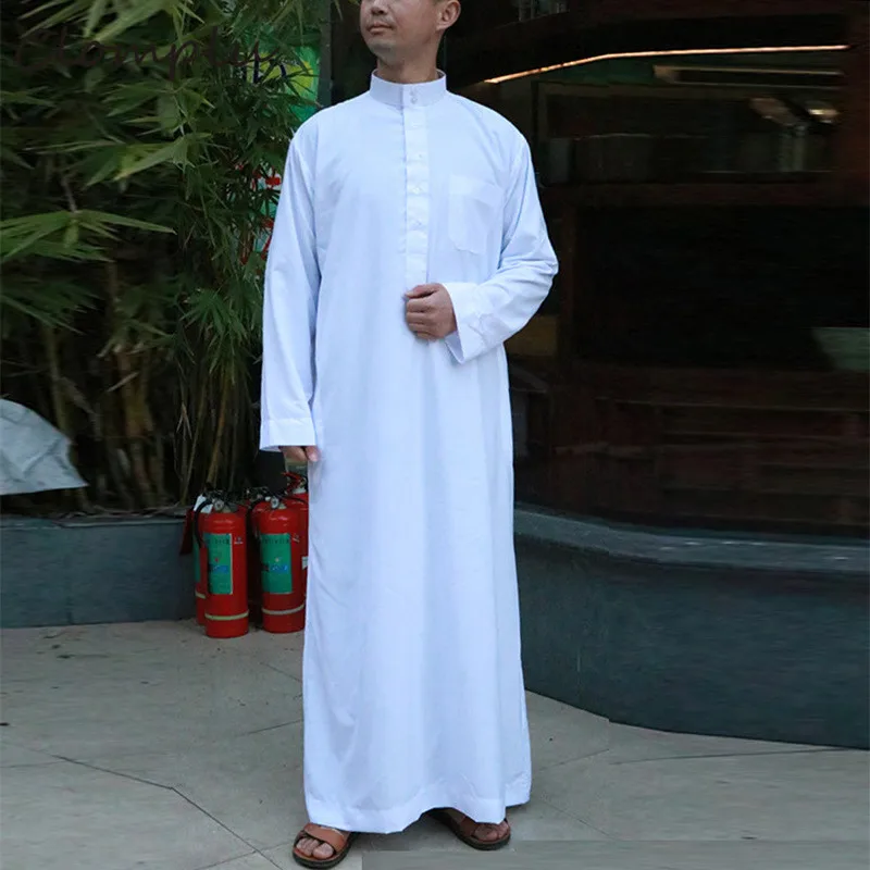 Clomplu модная мусульманская джубба Тобе абайя, кафтан, Повседневная Арабская Исламская одежда для мужчин, дышащая мужская с длинным рукавом