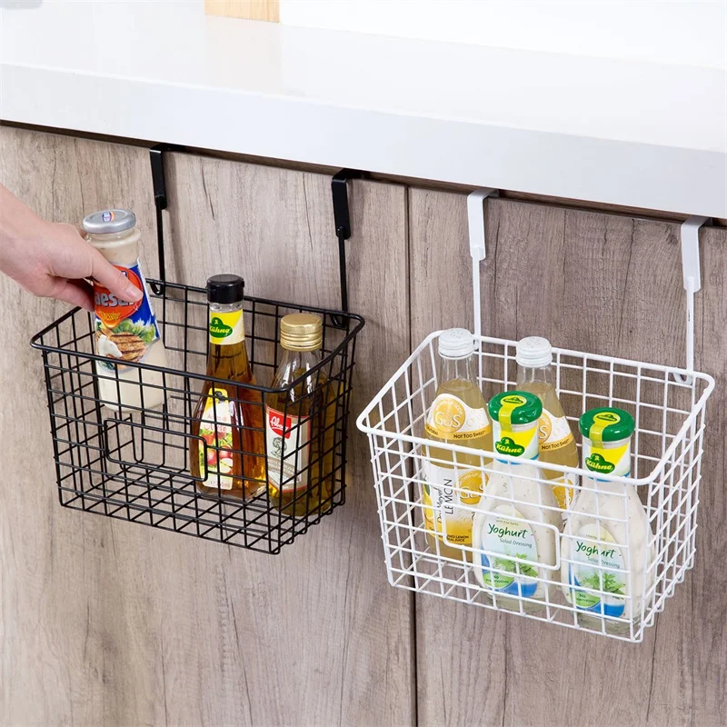 Home Kitchen Bathroom Organizer Plastic Storage Hanging Baskets Seasoning 
