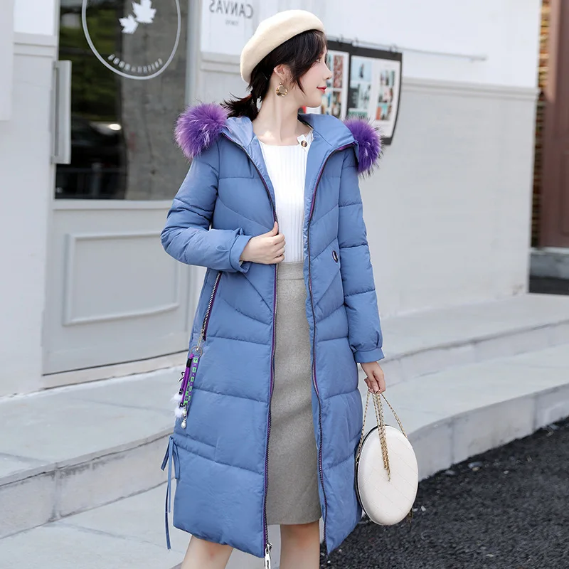 

2019 New Style down Jacket Cotton-padded Clothes Women's Korean-style Mid-length Waist Hugging Slimming Nobility High Quality Co