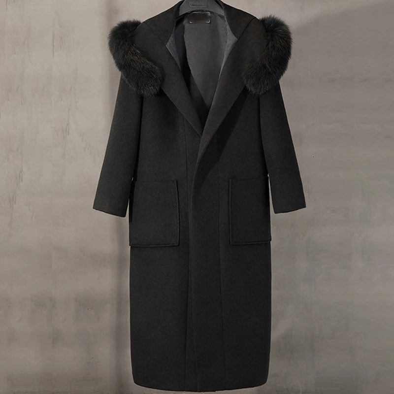 [DEAT] Зимняя мода тренд винтажный темперамент длинный рукав высокое качество галстук тонкий темперамент шерсть шерстяное пальто женское AT975