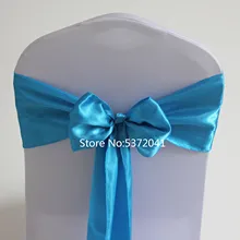 Горячая 17 × 275 см Голубое озеро стул с обивкой из тафты створки для свадебного мероприятия, вечерние и банкетные украшения