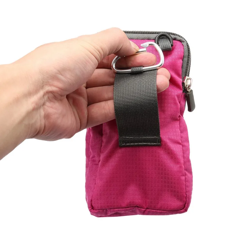 Canvas Universal Zipper Multi-function Mobile Phone Bag Card Holder Strap Crossbody Bag