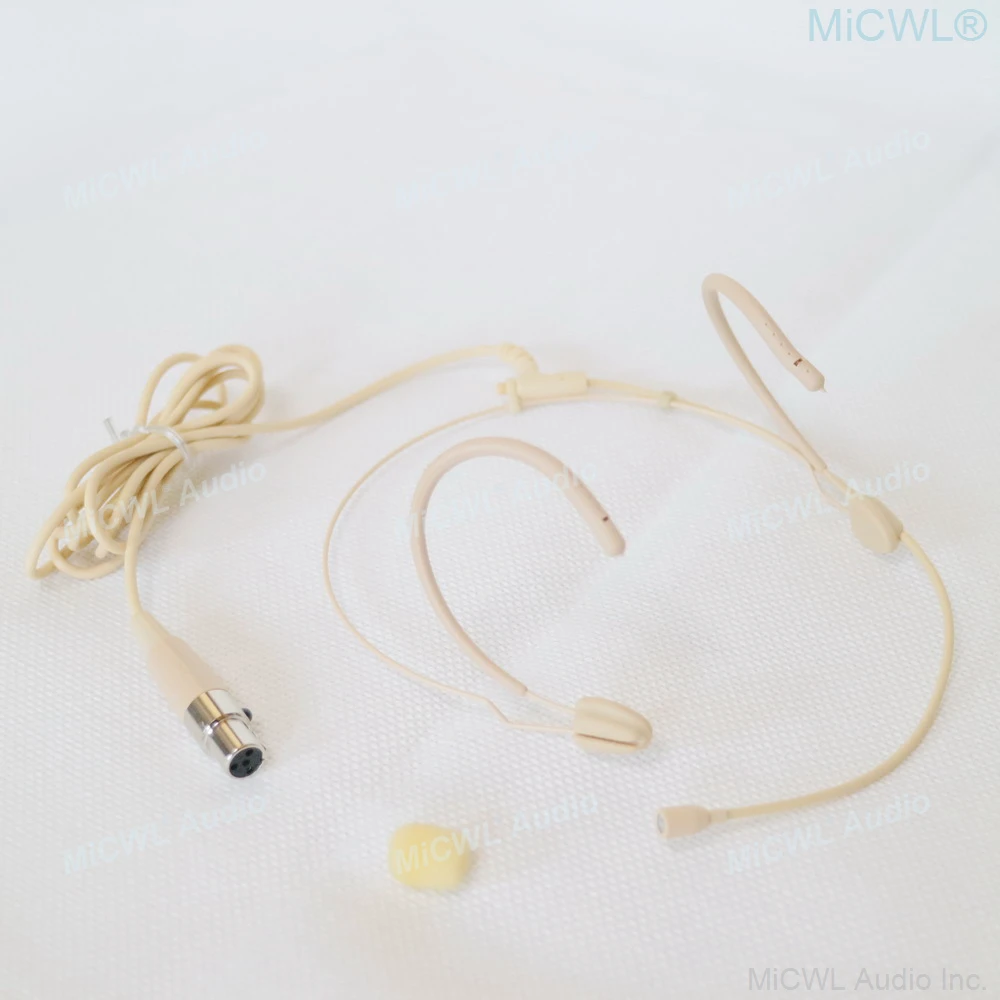 Micwl M5 Beige Auricolare Microfono Per Sennheiser G2 G3 G4 Shure Ulx Slx Pgx 4Pin Akg 3Pin Audio-Technica Wireless Micropone
