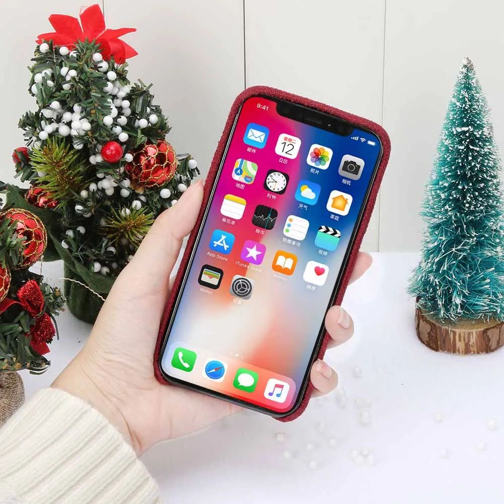 Christmas Deer Tree Cover Bumper For iphone XR 6.1 Inch Cute funny silicone back cover Non-slip and Anti-fingerprint Phone Case