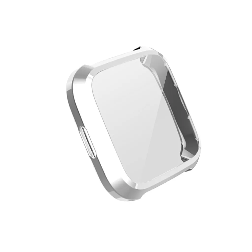 Серебристый Гальванический мягкий, из ТПУ, защитный чехол для Fitbit versa Lite Смарт часы мягкий силиконовый Полный Защитный чехол Горячая Распродажа - Цвет: Серебристый