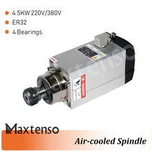 Special Price MAXTENSO 4.5KW 220V 380V Air cooling Spindle Motor CNC Router ER32 collet Air-cooled spindle for Engraving Milling Machine GDZ