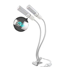 Клипса на двойной головке гусиная шея 88LED растительная лампа для комнатных теплиц растений 45 Вт диммируемая британская вилка