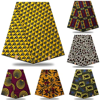 

100% cotton African Wax printed batik fabric real Ankara wax tissu high quality pagne sewing material for woman dress 6yards