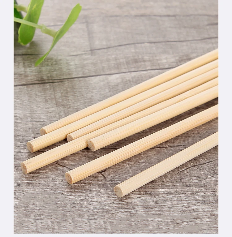 1050pcs Diy Bamboo Sticks Wooden Skewers 500*5mm Flat Ends Disposable