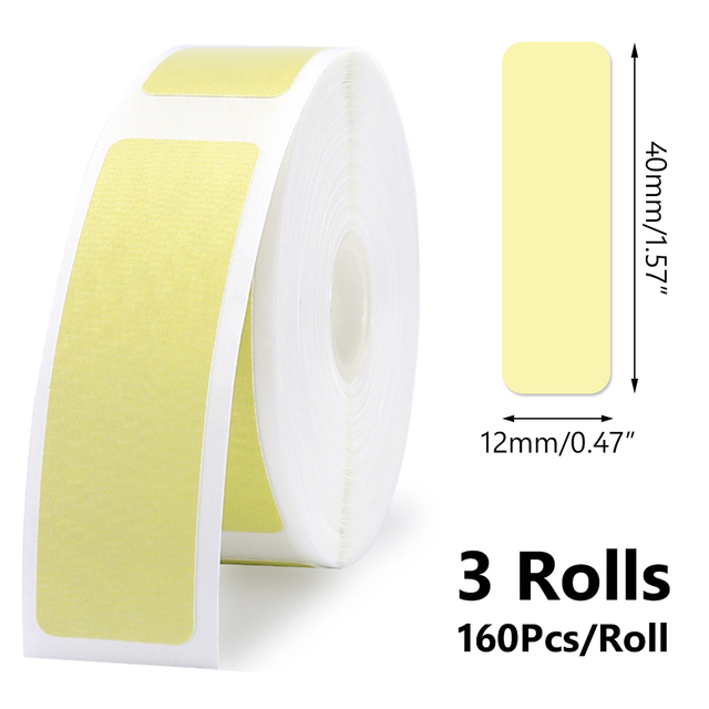Wireless Portable Pocket Label Printer Paper Rolls Colorful 12x30mm 12x40mm 15x30mm 15x50mm Label Paper Label Maker Papers