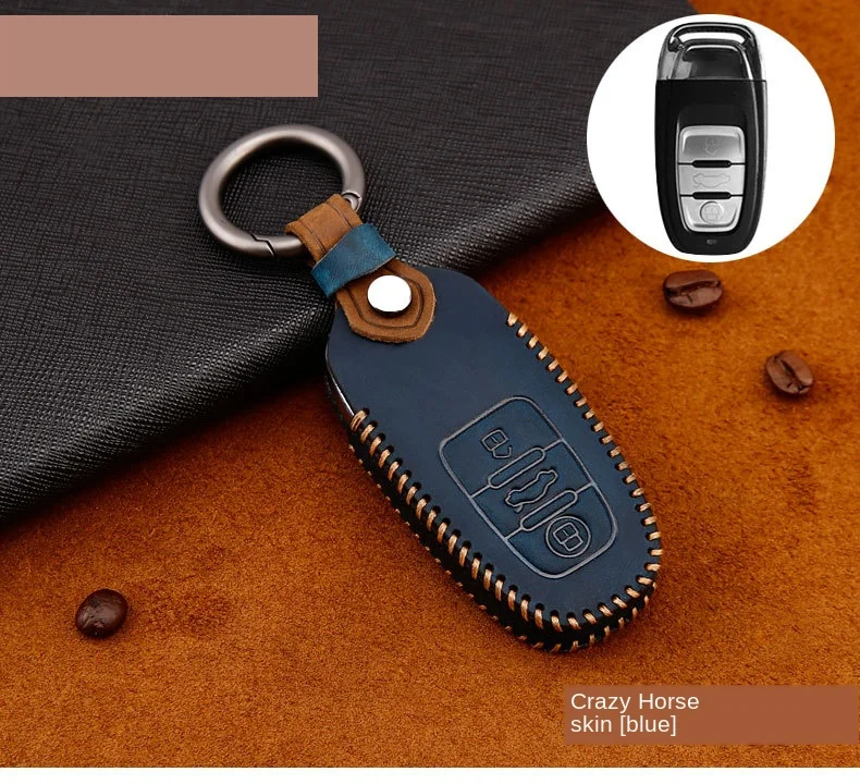 Genuine Leather Handmade Car Key Cover Key Case For Audi A6L Q5L A3 Q3 Q5 S3 A4 A4L Q7 A5 Key Bag Cover