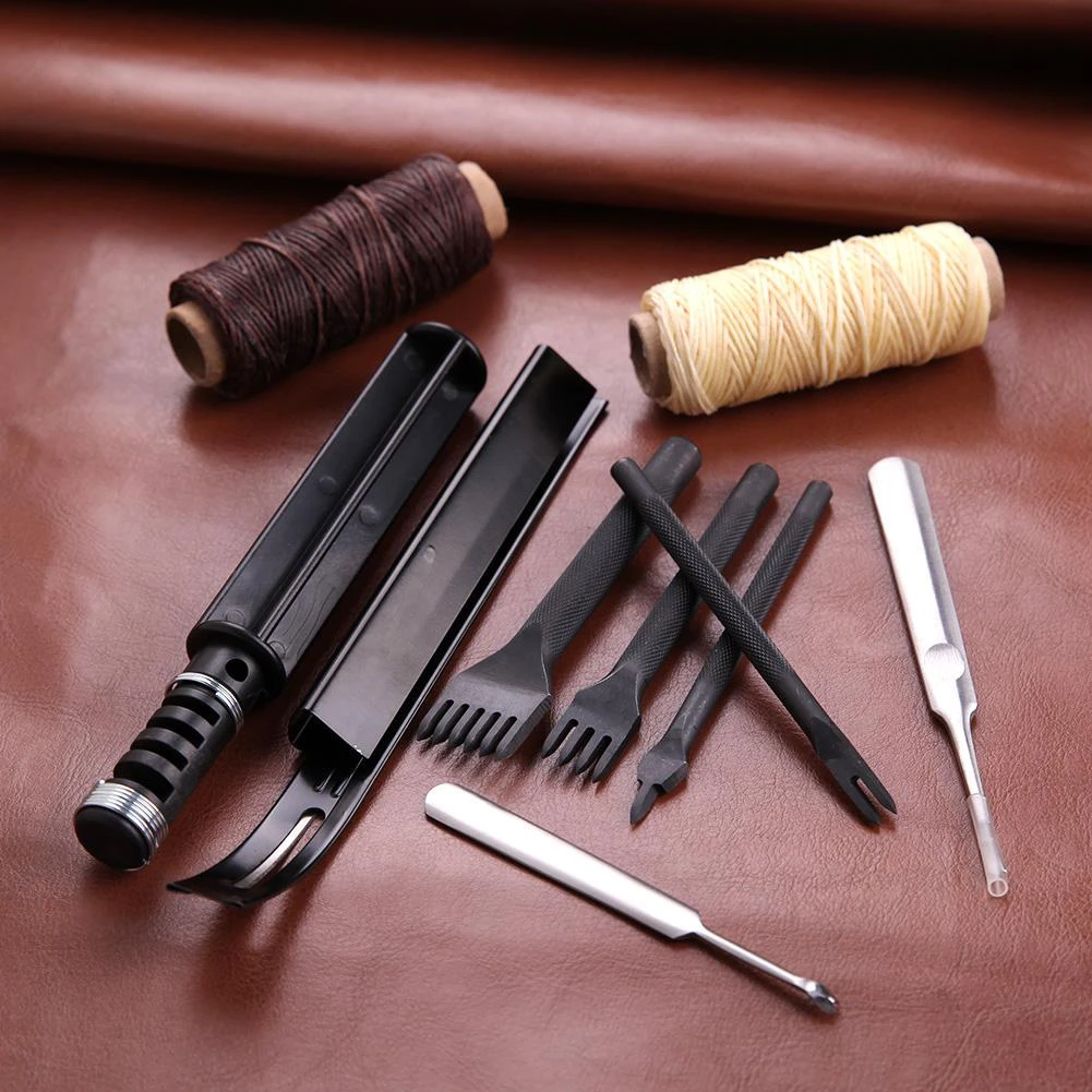 18 шт. набор инструментов для кожевенного ремесла, набор инструментов для шитья и вышивания, набор инструментов для шитья и шитья, набор инструментов для кожевенного ремесла