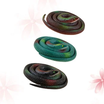 

3pcs Lifelike Artificial Snake Soft Rubber Snakes Simulation Snake Playthings Eco-friendly Tricky Snake Toys Novel Tricky Toys B