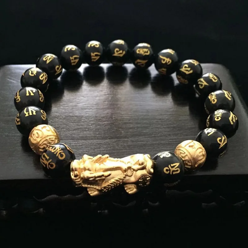 Pure copper Pixiu Feng Shui Gift Obsidian Bracelet for man and women Wealth Bracelet Handmade good Lucky Amulet Jewellery