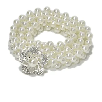 

New Women's Pearl Elastic Waist Chain Women's Sweet Fashion Water Drill Set Decorative Fine Belt Manufacturers.