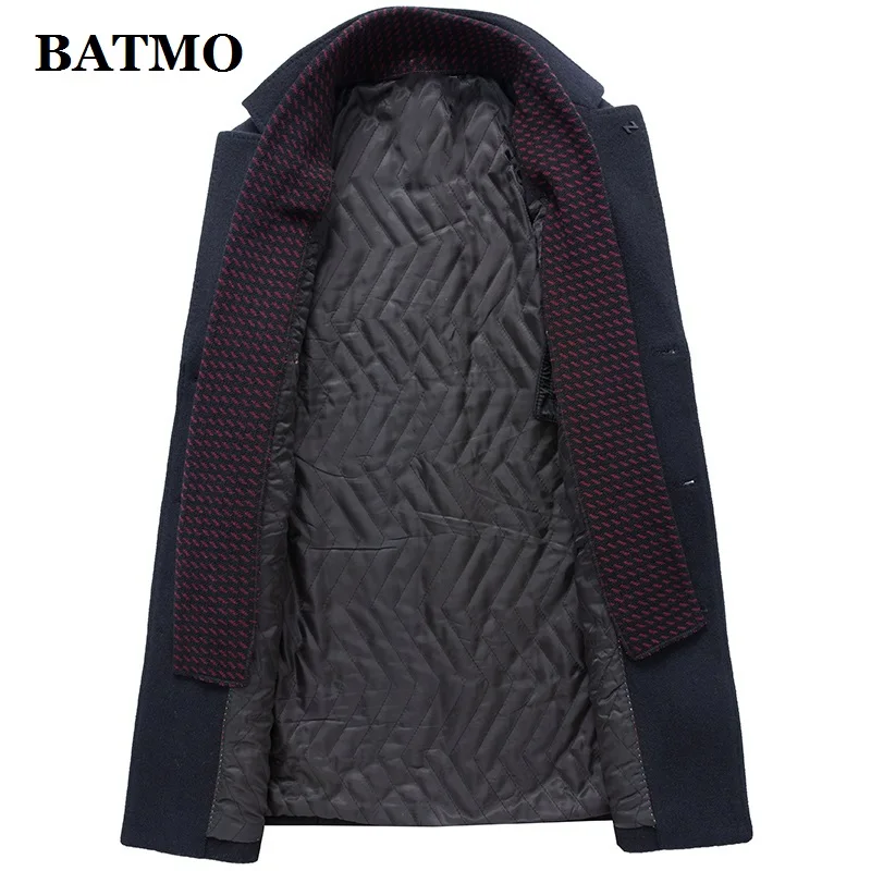 BATMO Новое поступление зимнее шерстяное толстое пальто для мужчин, мужские повседневные шерстяные куртки 9878