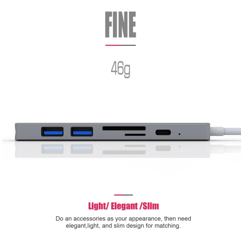 Ugreen USB C к USB 3,0 концентратор Тип C адаптер 3,1 HDMI VGA конвертер SD кард-ридер