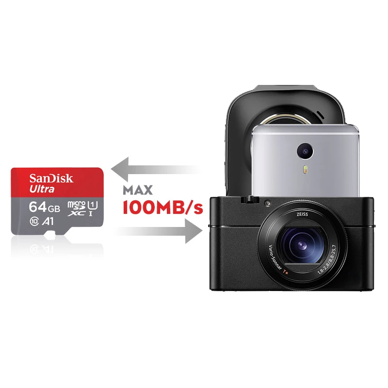 Sandisk Оригинальная карта памяти 16 ГБ 32 ГБ 64 Гб 128GB100mb/s UHS-I TF Micro SD карта класс 10 Ultra SDHC SDXC флэш-карта памяти