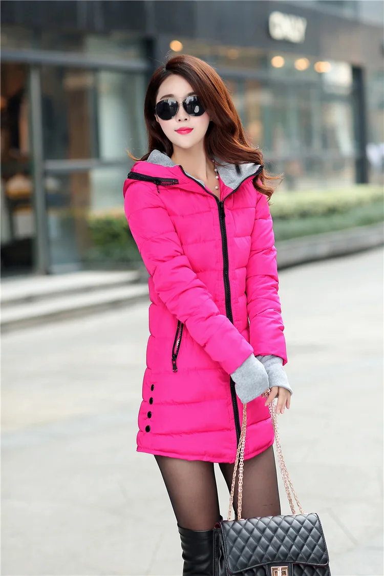 Winter Warm Cotton Jacket Women's Large Size Long Jacket New Ultra-light Slim Hooded Windproof Down Jacket Women's Jacket