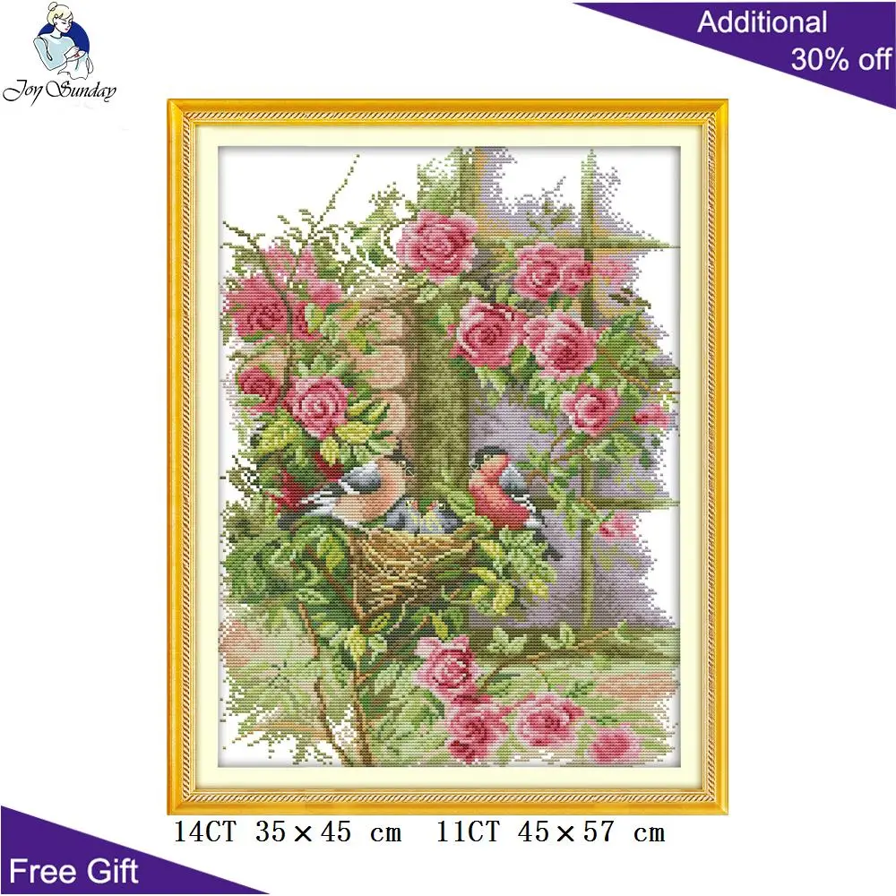 Набор для вышивки крестиком Птицы и цветы|joy sunday|cross stitchcounted cross stitch |