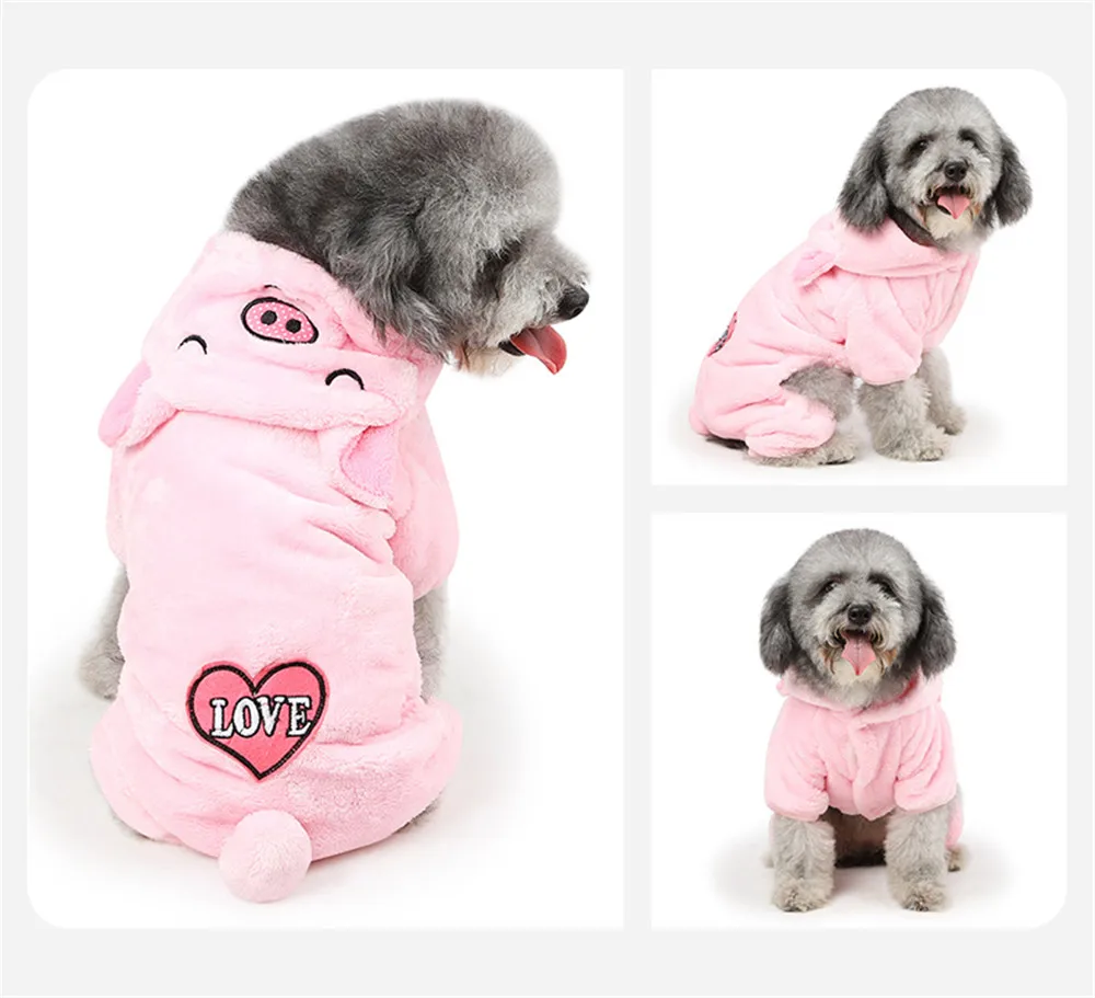 2020 Cute Dog Clothes for Chihuahua Pet Bear Pig Costume Puppy Hoodies Rabbit Dog Coat Jacket Rabbit Pajamas Clothes Pug Bulldog (2)