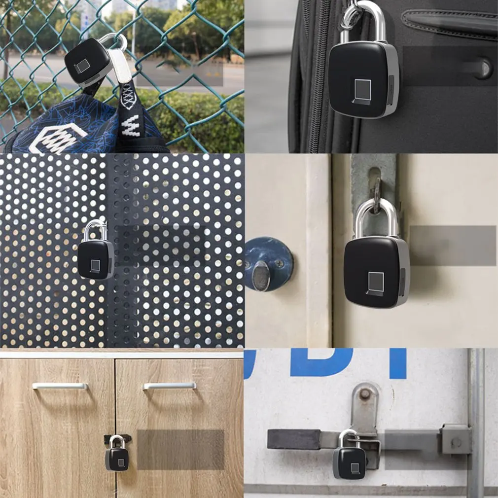 Smart Lock Keyless Fingerprint Lock IP65 Waterproof cerradura inteligente Anti-Theft Security Padlock Door Luggage Case Lock