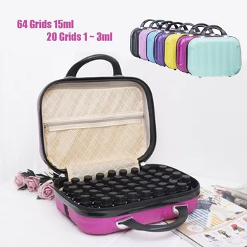 

84 Grids Essential Oil Storage Bag 64 Grids For 15ML 20 Grids for 1-3ml Essential Oil Bottle Organizer Portable Travel Case