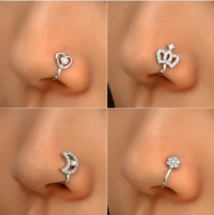 1pcs Copper Wire Spiral Fake Piercing Nose Ring Gold Silver Color Clip Nose Ring Also Can Be Ear Clip Cuff Jewelry piercing jewelry nose rings