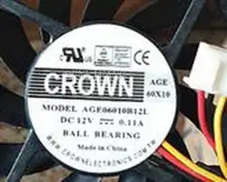 Запасные части CROWN AGE06010B12L Сервер охлаждающий вентилятор DC 12V 0.11A 60x60x10 мм 3 провода