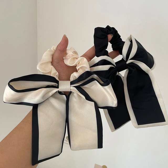 Red Blue Black Hair Ribbons Silk Hair Rope Women Fashion Scrunchies Rabbit  Ears Knotted Hair Rope Bow Ponytail Holder Hair Ring - AliExpress