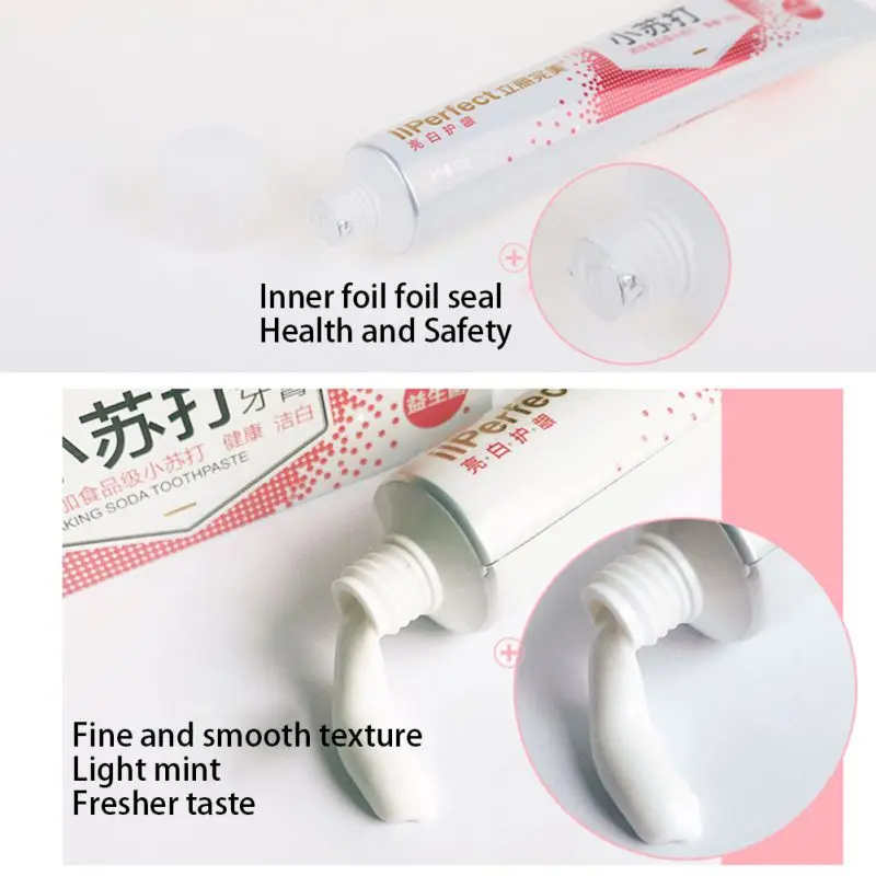 Рекомендуем 100 г Глубокая чистка зубная паста Сода пробиотики отбеливающая зубная паста с прессом Тип зубная паста со вкусом мяты
