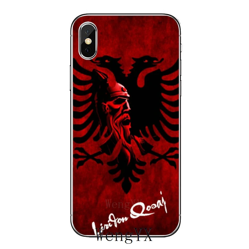 Албанский флаг баннер с орлом для iPhone 11 pro XR X XS Max 8 7 6s plus SE 5S 5c iPod Touch 5 6 Чехол