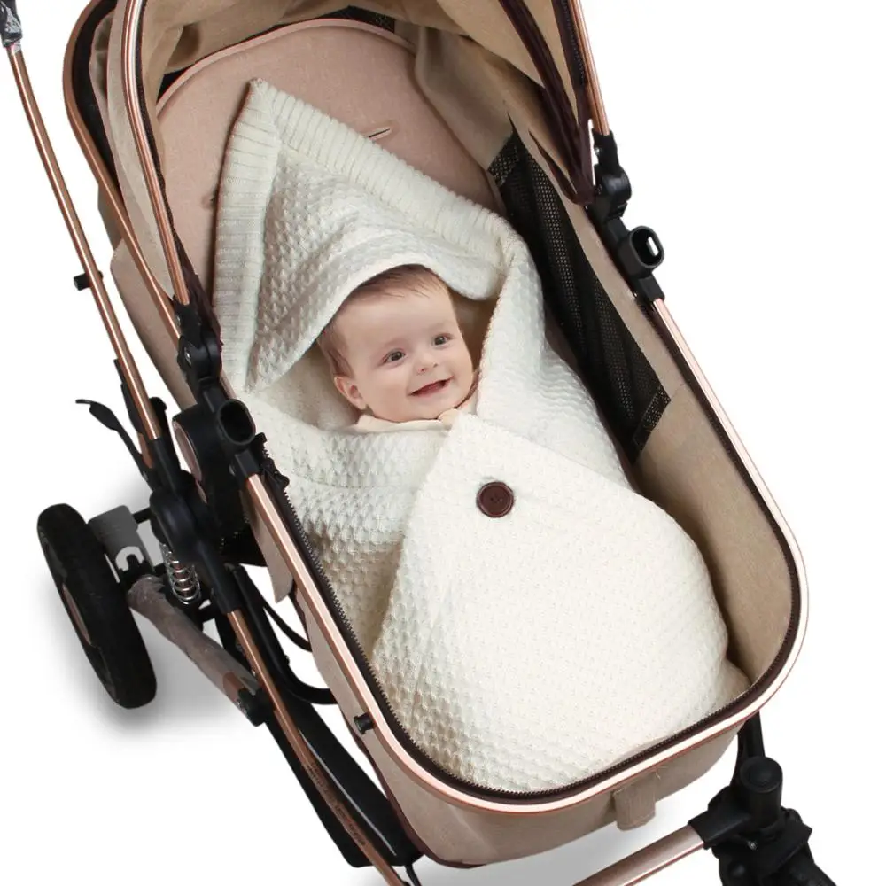 Baby Sleeping Bags Envelopes Autumn Winter Thick Warm Newborn Bebes Swaddle Wrap Sleep Sack for Stroller Candy Color Infant 0-6M