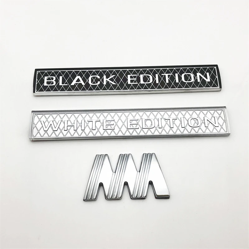 

For Toyota Land Cruiser M white edition 2008-2019 Car Rear Trunk 3D Black Edition Emblem Badge Sticker Trim Decoration
