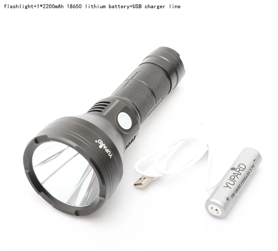 Супер мощный светодиодный фонарик XH P50 тактический фонарь USB перезаряжаемая водонепроницаемая лампа сверхъяркая фонарь для кемпинга - Испускаемый цвет: With 18650 batteries