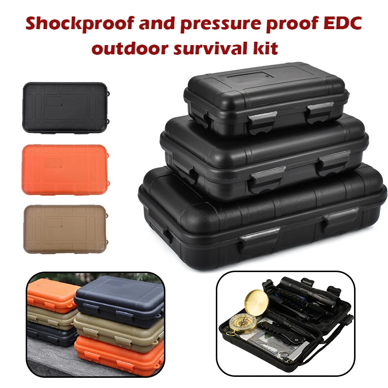 Outdoor Shockproof Waterproof Boxes Survival Airtight Case Holder Storage Matches Tools Travel Sealed Containers 3 Colors backpack tool bag