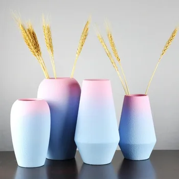 

Production and wholesale of gradually changing frosted ceramic vases for storing water and flowers