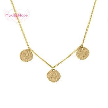 

Mavis Hare Stainless Steel Sparkling Coin Necklace Sparkler shining bling bling Irregular Round Pendant Necklace for Beach Girl